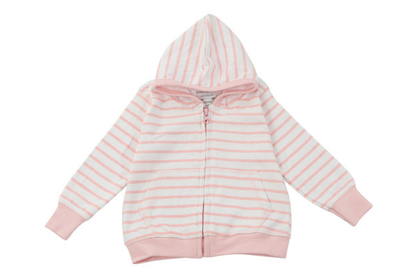 hoodie in light pink marseille stripe