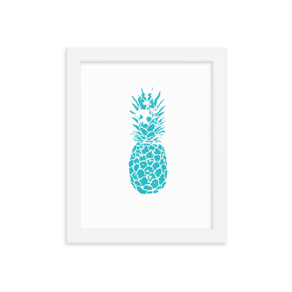 Teal Pineapple Framed Print