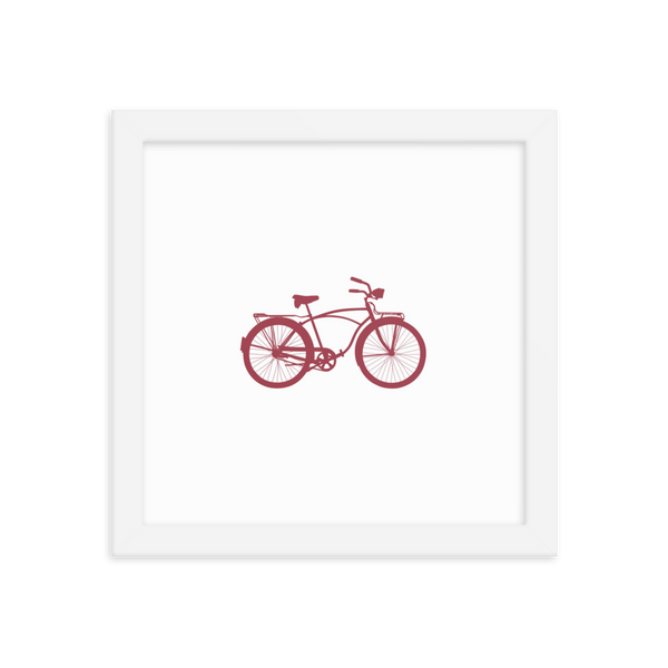 Red Vintage Bicycle Framed Print
